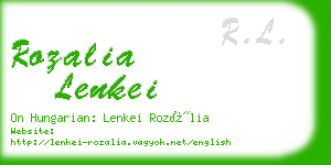 rozalia lenkei business card